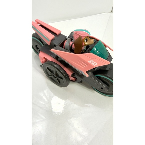 Paw Patrol Movie Liberty Deluxe Pink Motorcycle Scooter Sidecar Vehicle + Figure - Picture 5 of 6